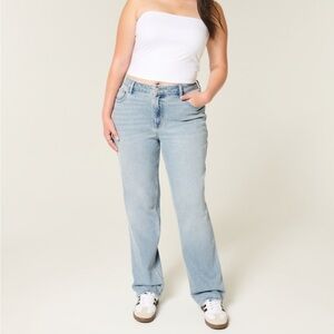 NWT Hollister High Rise Light Wash Straight Jeans